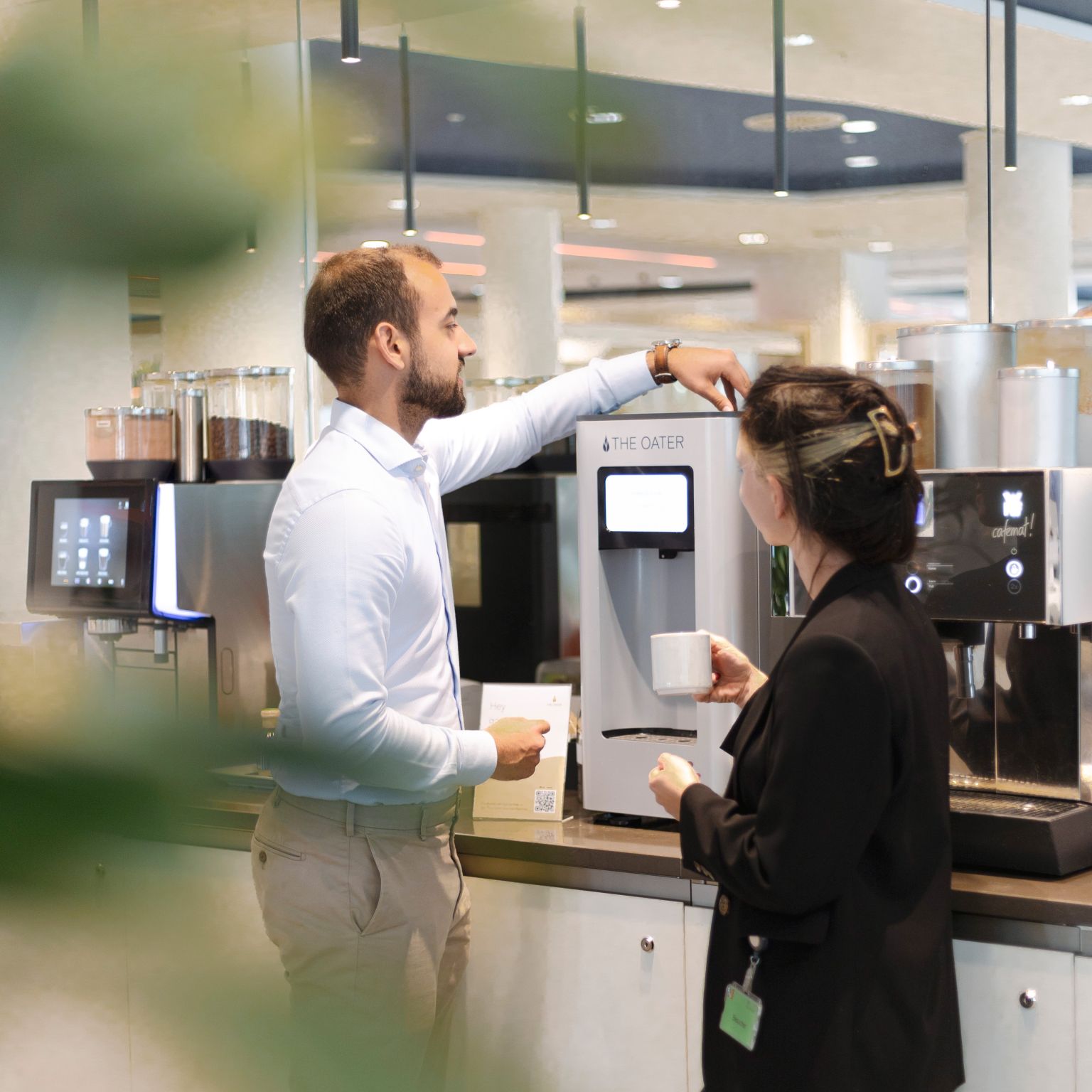 The Oater Barista Haferdrink-Maschine im Einsatz in einem Office